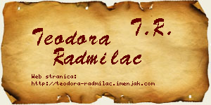 Teodora Radmilac vizit kartica